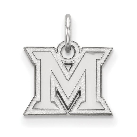10k White Gold Miami U XS (Tiny) Initial M Charm or Pendant